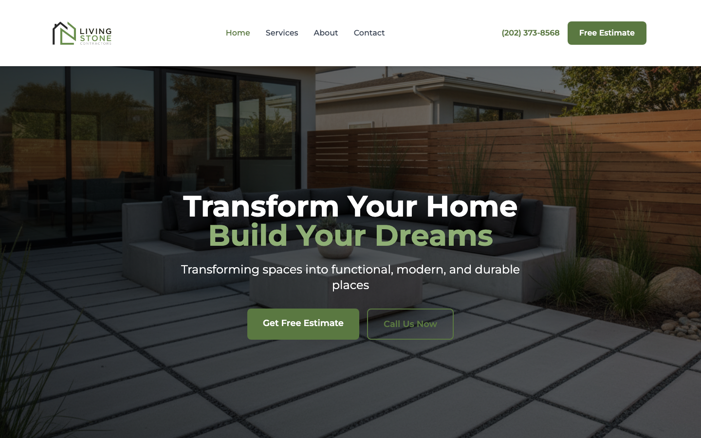 Hero of the Living Stone Contractors site