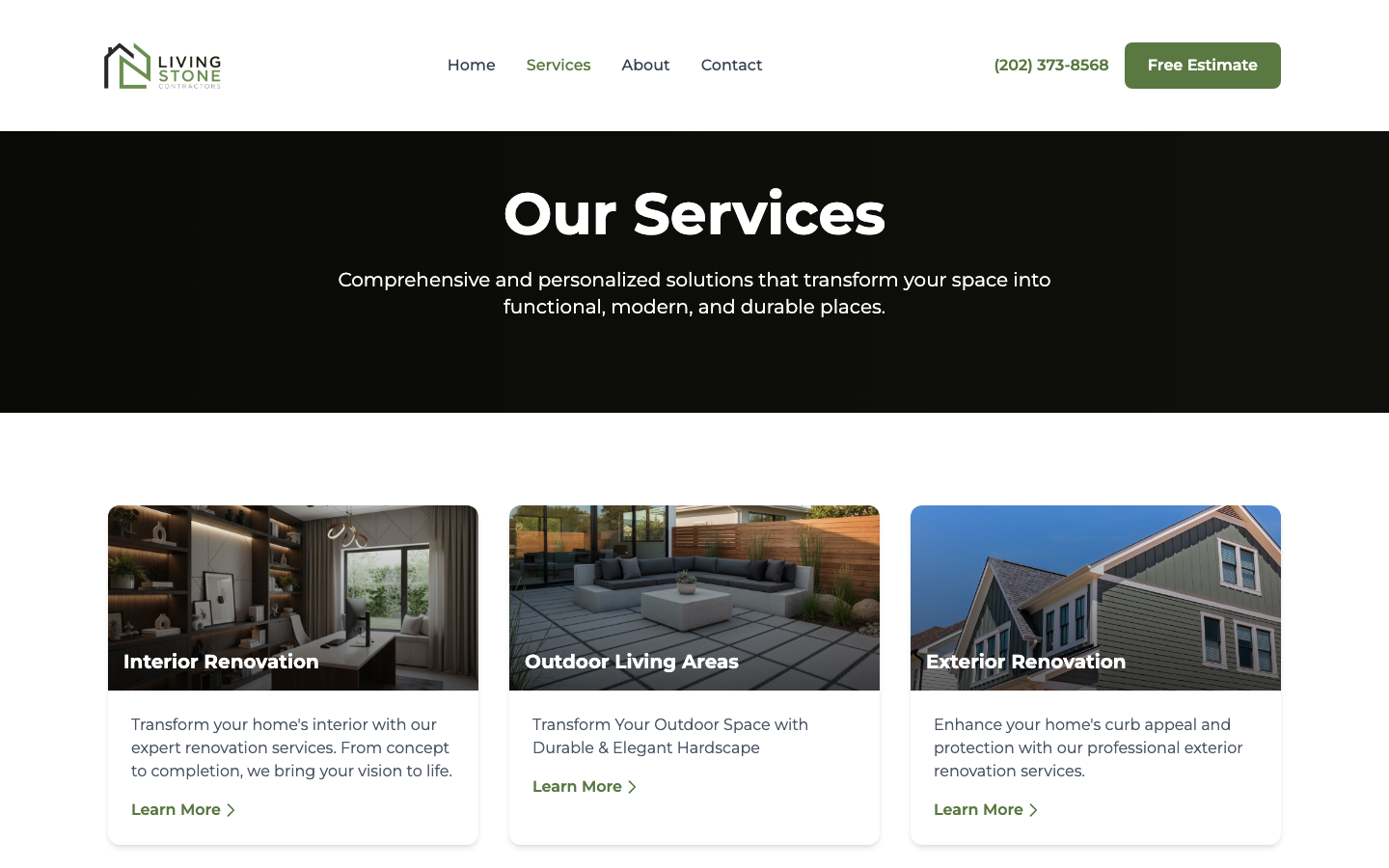 Services detail page