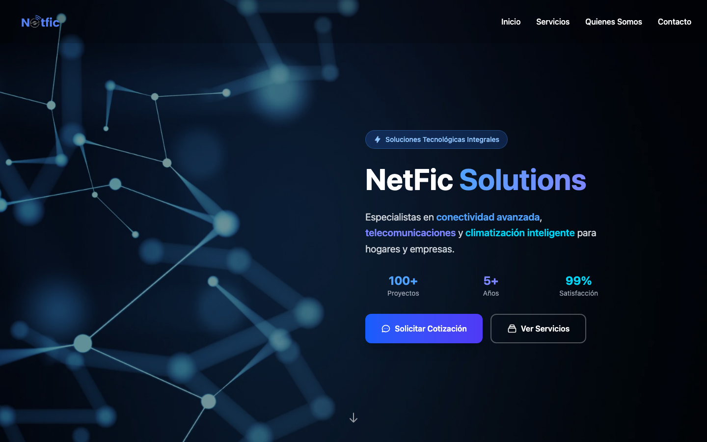 Hero of the NetFic Solutions site